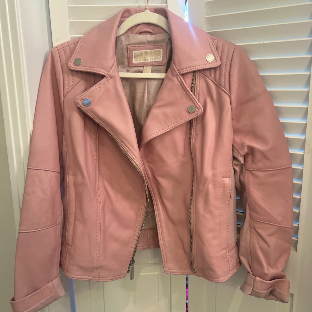 Michael Kors Pink Leather Jacket